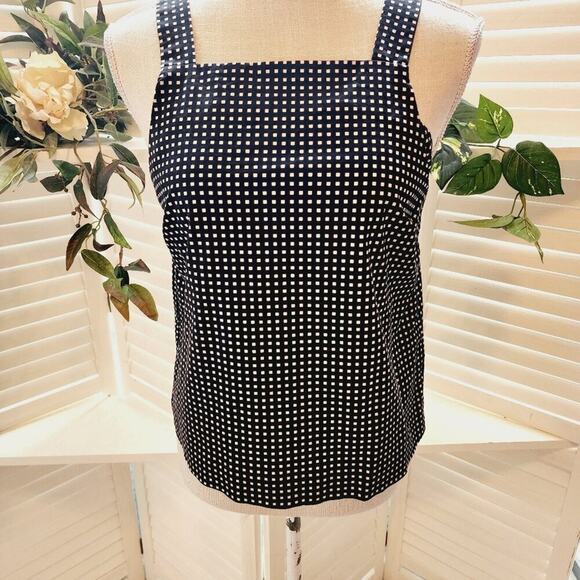 KATE SPADE BLACK/WHITE CHECK TANK SIZE SMALL - Picture 4 of 7